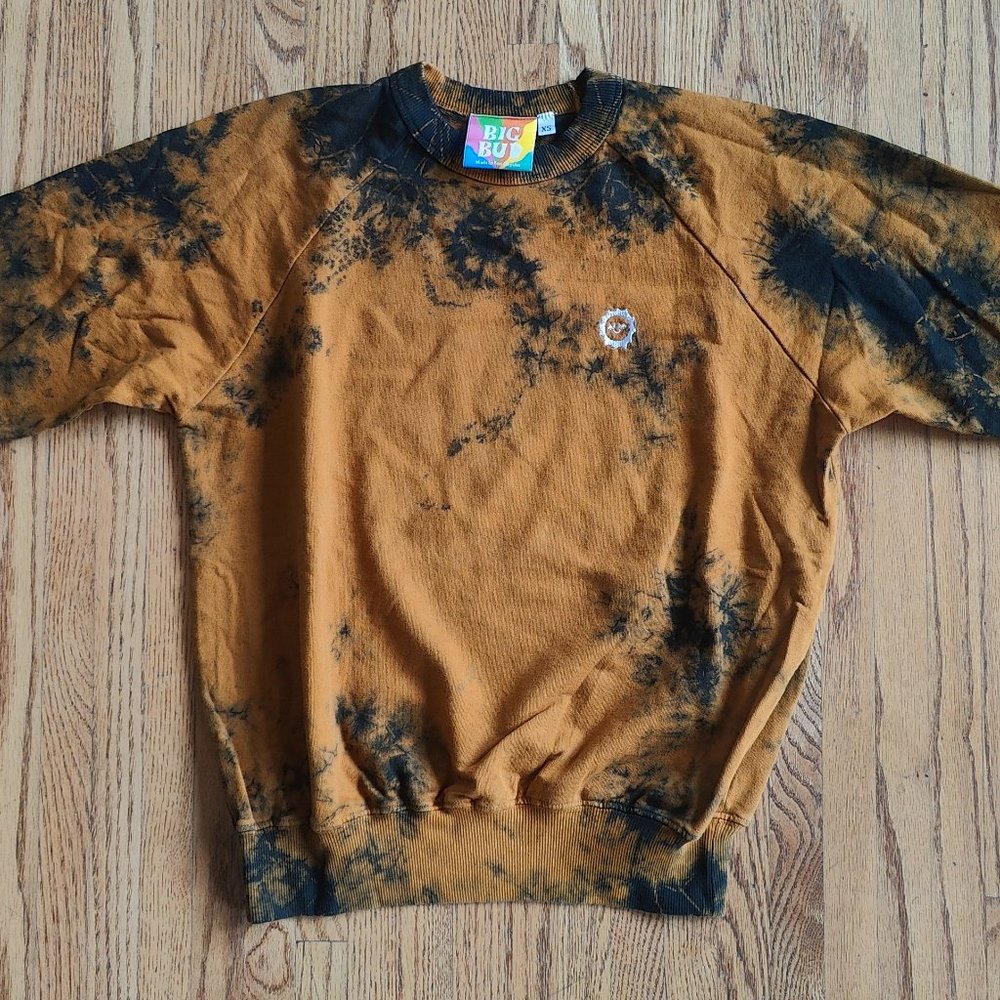 Big Bud Press Tie-Dye Crew Neck Sweater - Black and Brown